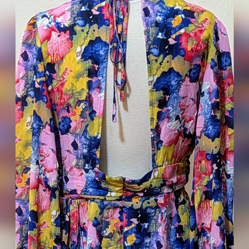 Luxxel Multicolor Floral Dress Size L - Picture 7 of 10